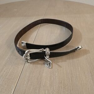 Brighton Dark Brown Leather Belt with Silver Buckle